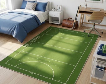 Custom Green Field Washable Hockey Field Area Rug
