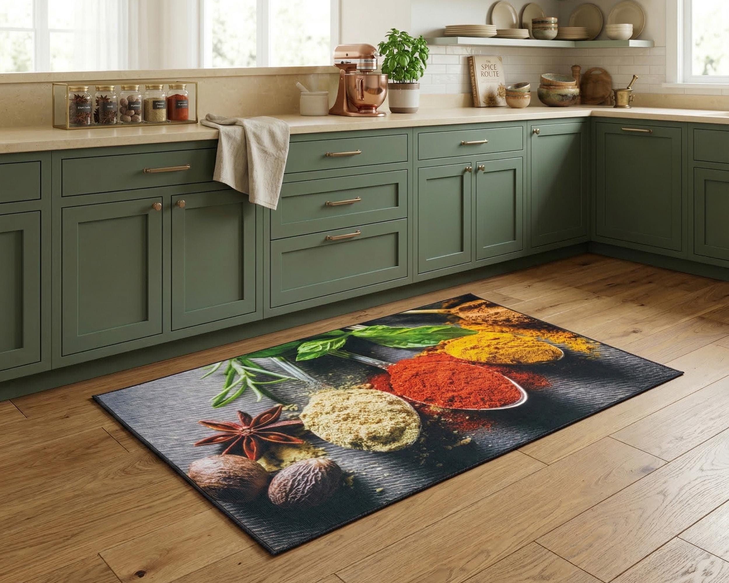 Spice Rug Spice Market Non-slip Kitchen Rug, Machine Washable - Etsy