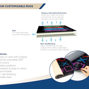 Ice Hockey Rink Printed Area Rug With Custom Team Logo • Washable Ice ...