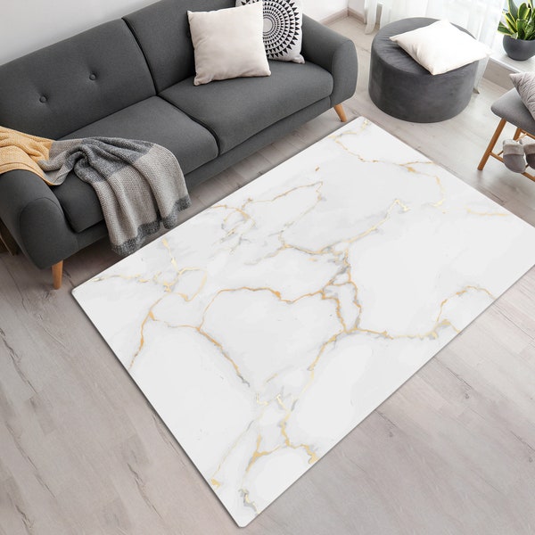 White Gold Area Rug Etsy