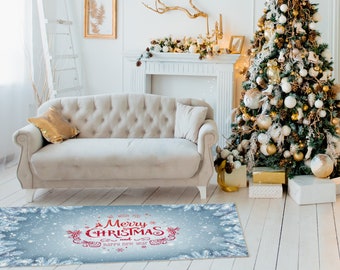Kerstthema Vrolijk Kerst bedrukt gebied tapijt • Happy New Year Area Tapijt • Kerst decor • Home Decor