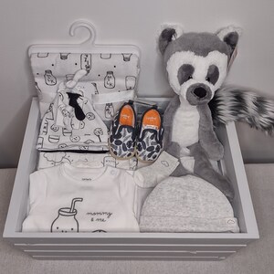 Neutral Moon & Stars Baby Crate, Baby Shower Gift. Everything in Crate Included. Crate Colors are Customizeable.