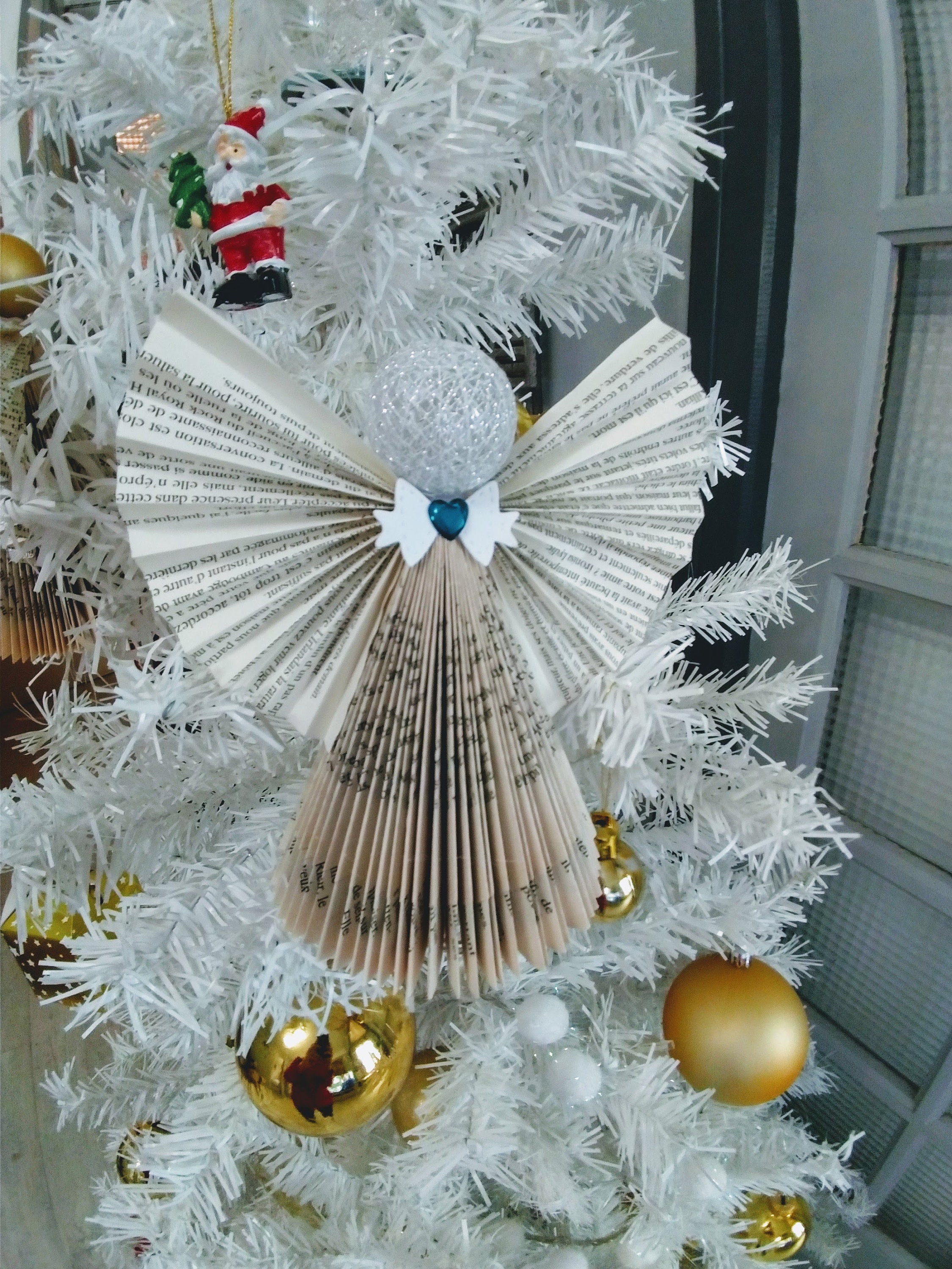 Petit Ange en Page de Livre, Décoration Fait Main, Cadeau Original