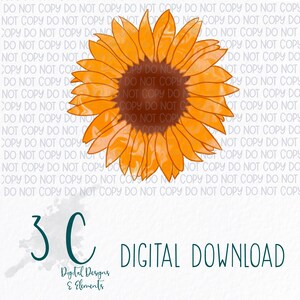 Hand drawn Sunflower | PNG Digital Download | Sublimation |