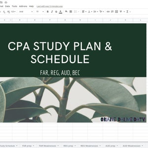 CPA Study Plan and Tracker