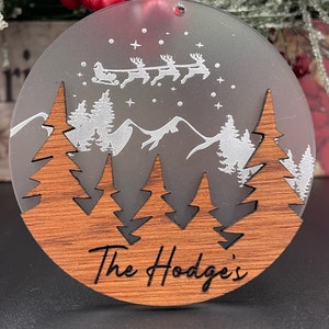 Personalized Christmas Ornament, Family, Wooden, Acrylic, Christmas Tree Decoration, XMas 2023,Decor, Laser engraved, keepsake,ornament gift