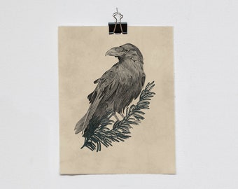 Raven 8&quot; x 10&quot; Print from Messengers from the Great Bear Oracle cards