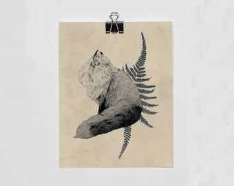 Fox 8&quot; x 10&quot; Print. From the Messengers from the Great Bear Oracle cards