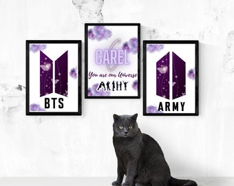Customised Name BTS Artprint- 3 Piece Set or Single Prints Available