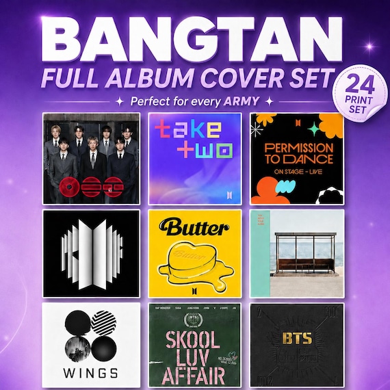 Army Room Decor 5x5 BTS & Solo Album Cover Set Prints-rich Colour