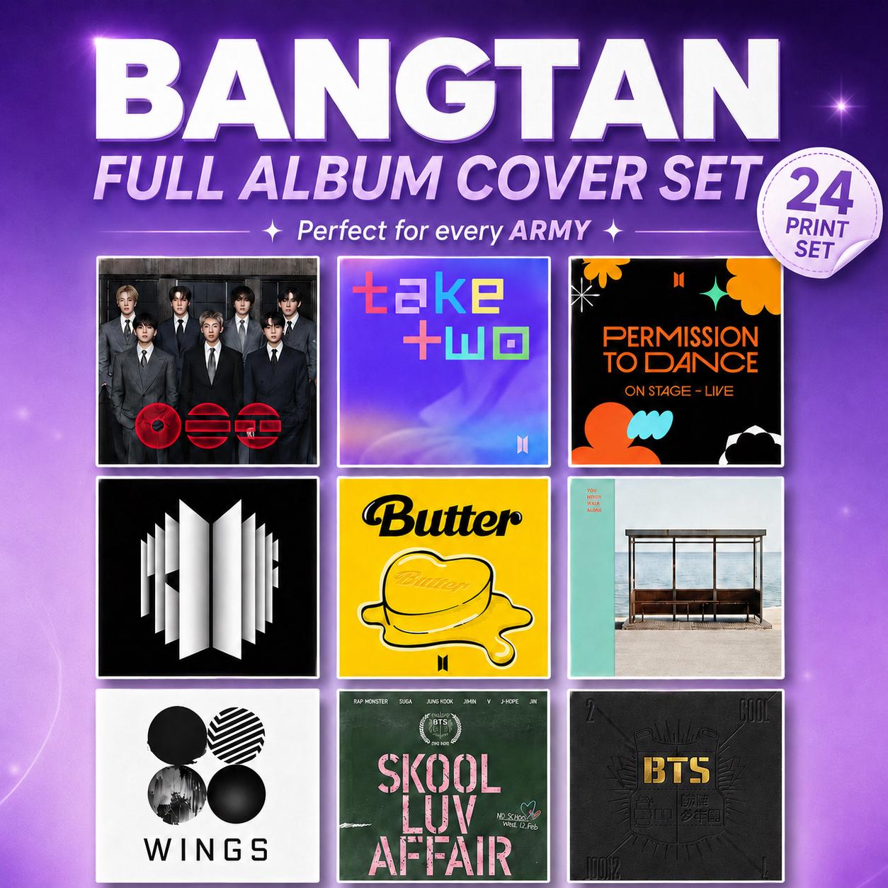BTS アルバム 、グッズ全てセット1-5の写真 Army Room Decor 5x5 BTS & Solo Album Cover Set Prints-rich Colour