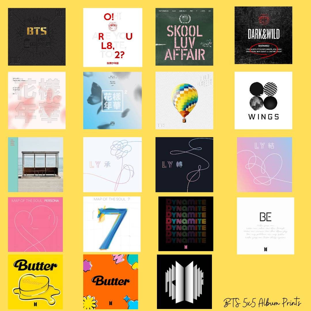 Alta calidad 5x5 BTS Album Cover Set Impresiones-Impresión en - Etsy México