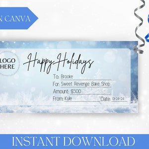 Certificado de regalo de Navidad imprimible Plantilla de boleto Tarjeta de regalo Cupón Vale Revelación de regalo sorpresa Boleto descargable Niñera copo de nieve