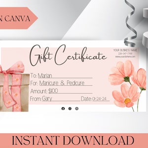 Printable Gift Certificate Voucher Template Editable Love Coupon, Personalized Voucher Surprise Reveal Ticket Edit in Canva DIY Print Coupon