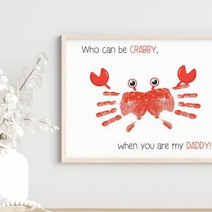 Father&#39;s Day Handprint Craft Bundle, Fathers Day Art, Toddler Craft for Dad, Under the Sea Printable Art, Gift for Dad, Printable Craft Idea