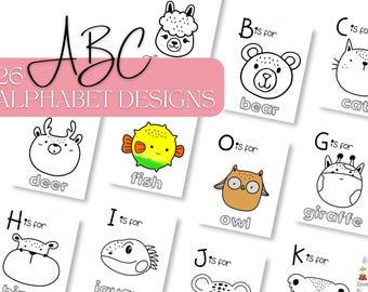 Printable Preschool Alphabet Coloring Pages Activity A-Z Animals Homeschool Preschool  Activities Preschool Letters  Daycare Worksheet Color