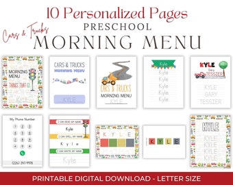 Preschool Busy Book Printable, Toddler Learning Binder Quiet Book Toddler Montessori Learning Homeschool Morning Menu for Boys Kids Workbook