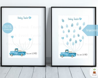 Baby Shower Guest book Alternative, Baby Shower Activity, Baby Shower Keepsake, Personalized Guest Book, Thumbprint Printable, Unique guest