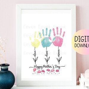 Muttertag Handabdruck Handwerk, Muttertag druckbare Handwerk, druckbare Geschenk für Muttertag, Handabdruck Andenken, Muttertag Aktivität Idee