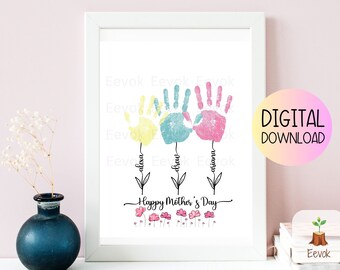 Arte con impronte di mani d'amore: ricordo per la festa della mamma (download digitale) - Italia