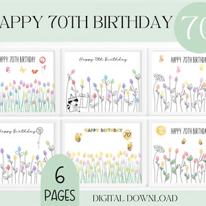 Regalo di compleanno STAMPABILE per la nonna, Idea regalo per il 70esimo compleanno della mamma, 70 anni Compleanno 70 Compleanno Arte Impronte digitali per la nonna