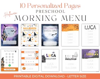 Preschool Halloween Busy Book Printable Toddler Learning Binder Quiet Book Toddler Montessori Learning Homeschool Morning Menu Kids Workbook