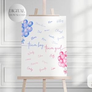 Printable Gender Voting Poster, Gender Vote Board, Guess Gender Board, Baby Shower Guestbook Alternative, Voting Sign, Gender Reveal Sign