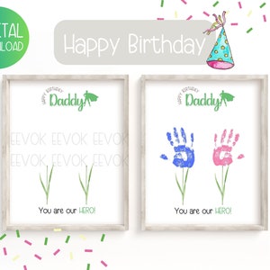 Printable Happy Birthday Daddy Card, Happy Birthday Dad Handprint Craft ...