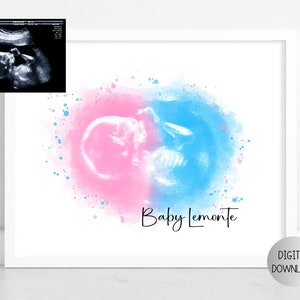 Custom Gender Reveal Gift, He or She Game, Gender Reveal Signs, Custom Ultrasound Gift, Gender Reveal Decor, Personalized Fingerprint Gift