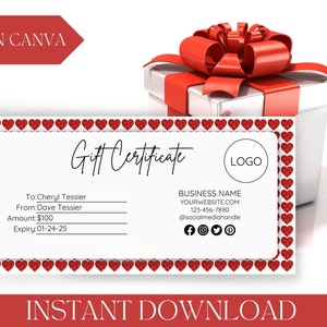 Printable Downloadable Ticket, Editable Gift Card Coupon, DIY Printable Gift Voucher Certificate, Spa Gift, Dinner Ticket, DIY Print Coupon