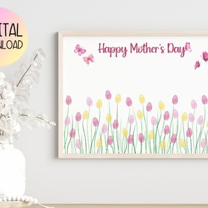 Printable Mothers Day Craft, Mother&#39;s Day Activity, Handprint Crafts, Printable Artwork for Mom, Handprint Craft for Mom, Kid Craft for Mom