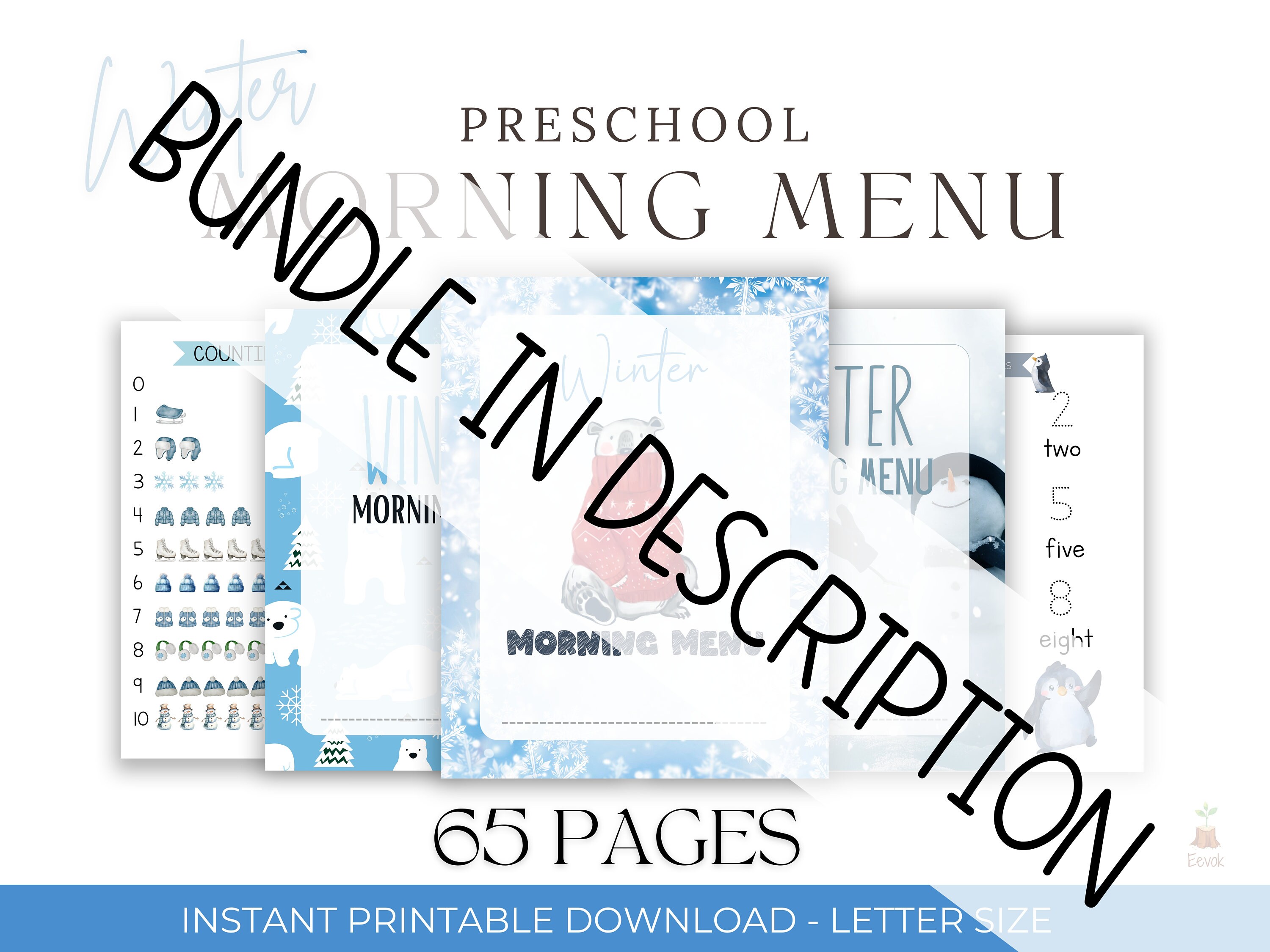 Preschool Winter Busy Book Printable Toddler Learning Binder Quiet Book ...