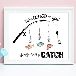 Printable Gift for Grandpa Gift Idea, Happy Father&#39;s Day Grandpa, Gift From Grandkids, Fisherman Gift for Grandpa, Fishing Gift for Grandpa