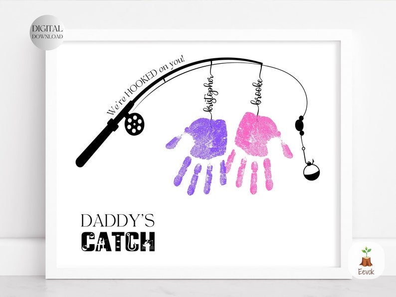 Printable Custom Handprint for Daddy, Dad Handprint Sign, DIY Fathers ...