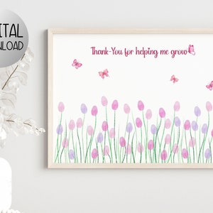 Printable Mothers Day Craft, Mother&#39;s Day Activity for Kids, Printable Artwork for Mom, Fingerprint Craft for Mothers Day, Kid Craft for Mom