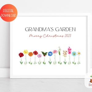 Cadeau grand-mère personnalisé de la part de petits-enfants, cadeau de Noël personnalisé pour grand-mère grand-mère, oeuvre d'art murale de famille personnalisée pour décoration d'intérieur de Noël