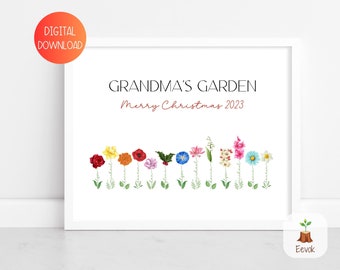 Personalized Grandma Gift from Grandkids, Customized Christmas Gift for Grandma Nana, Personalized Family Wall Art for Christmas Home Decor