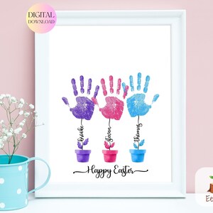 Personalisierte Ostern Handabdruck Kunst druckbare Handabdruck Geschenk für erste Ostern Andenken Handabdruck Handwerk benutzerdefinierte Ostergeschenk