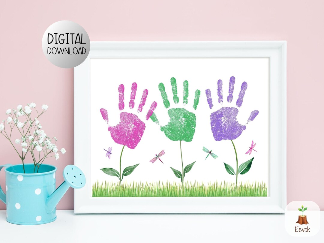 Printable Handprint Craft, Handprint Keepsake, DIY Handprint Art