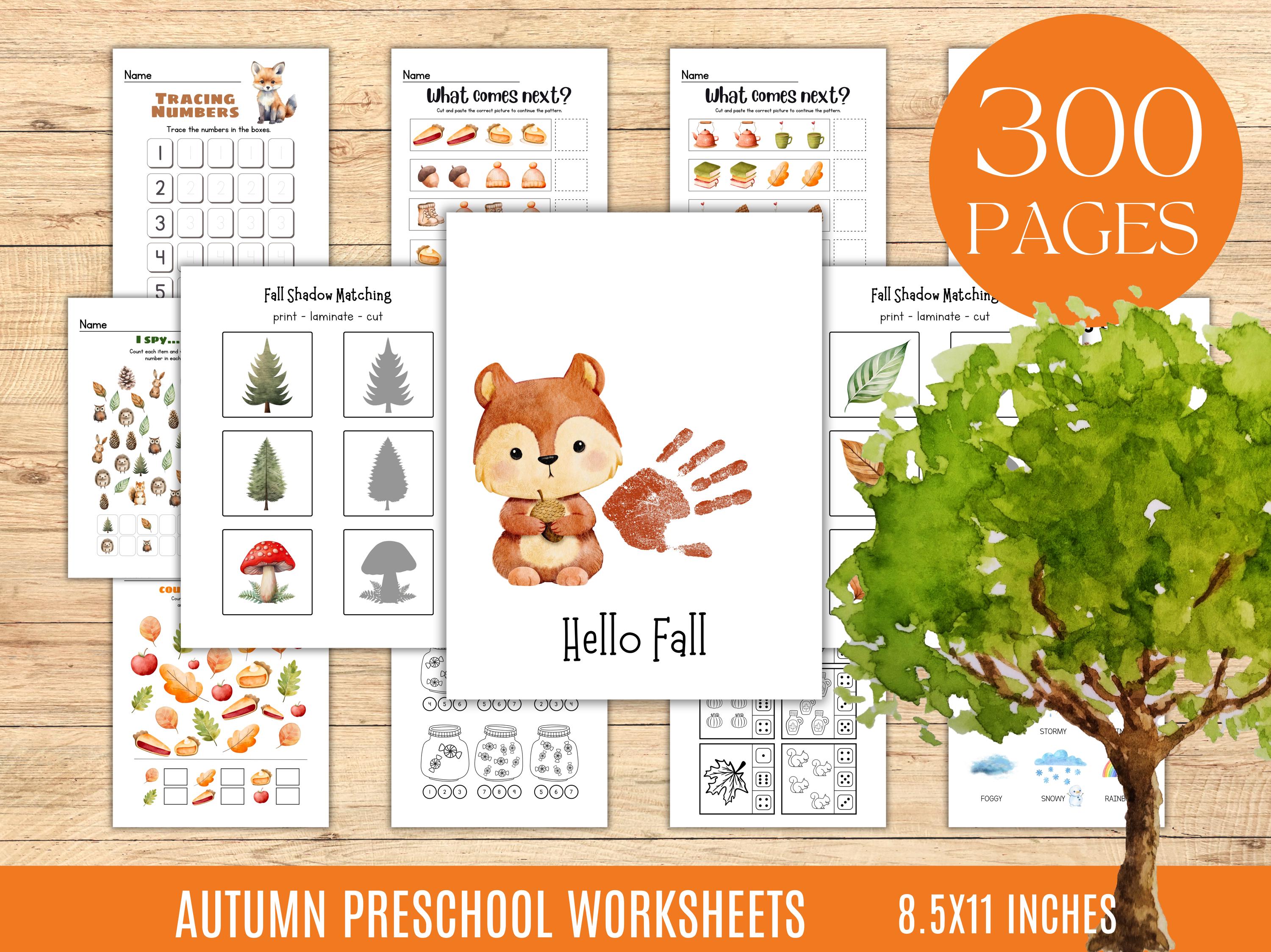 PRINTABLE Preschool Fall Worksheets Autumn Activities Fall Busy Book ...