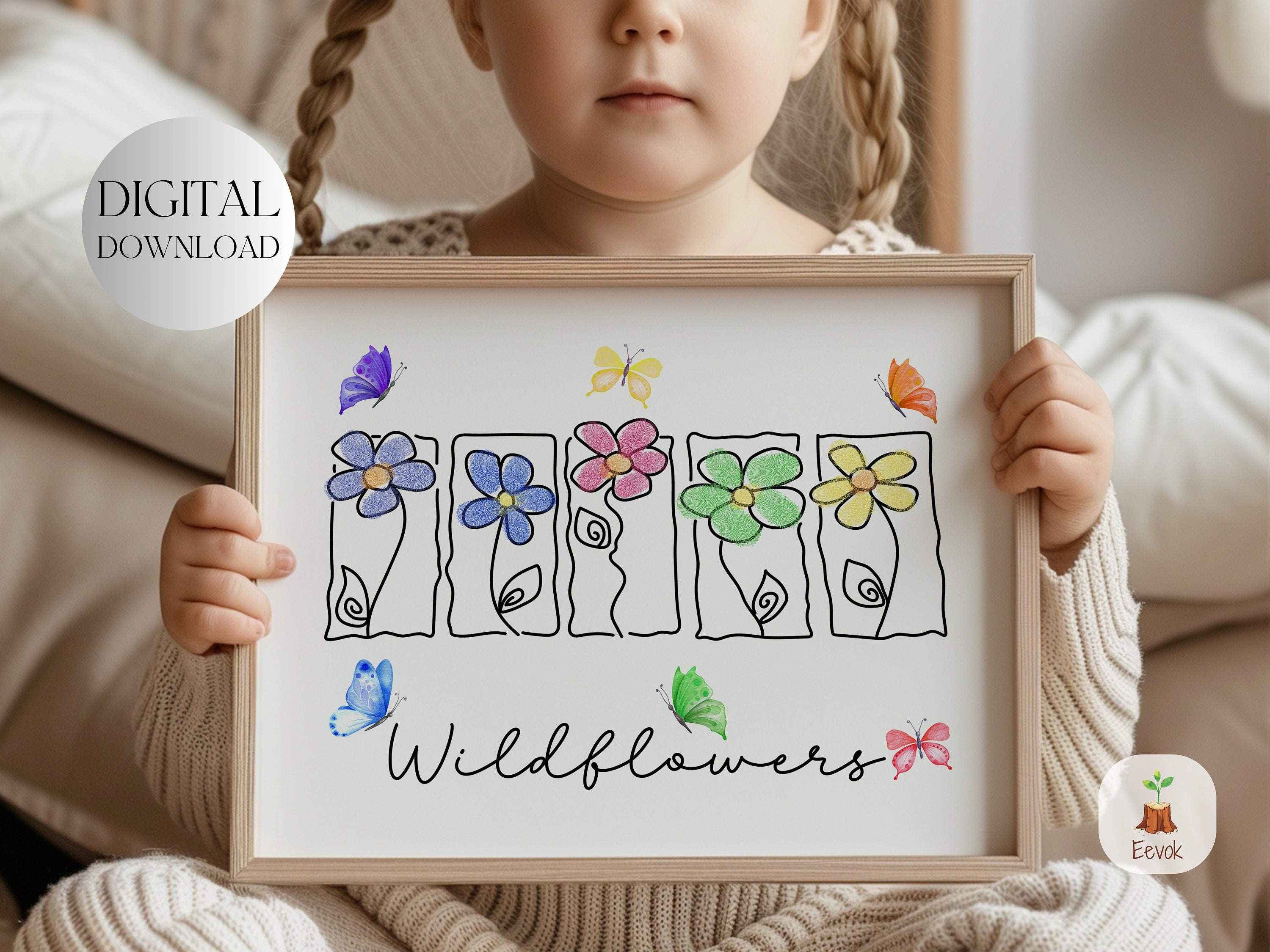 Printable Wild Child Fingerprint Art, Coloring Page, Feral Child
