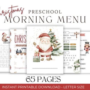 Preschool Christmas Busy Book Printable Toddler Learning Binder Quiet Book Toddler Montessori Learning Homeschool  Morning Menu Workbook
