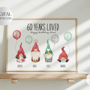 Ausdruckbares 60.Geburtstag Geschenk für Oma Mama 60.Geburtstag Geschenkidee 60