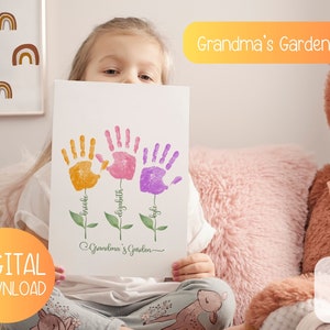Cartão personalizado artesanal para o dia dos avós, presente para impressão para a vovó, arte de lembrança do jardim da vovó, presente para o dia dos avós