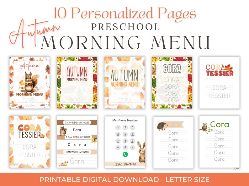 Preschool Autumn Busy Book Printable Toddler Learning Binder Quiet Book ...