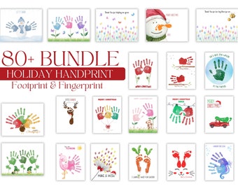 Holidays Handprint Craft for Kids Baby Toddler, Memory Keepsake, DIY Card, Seasons Handprint Footprint Crafts, Halloween Thanksgiving Easter