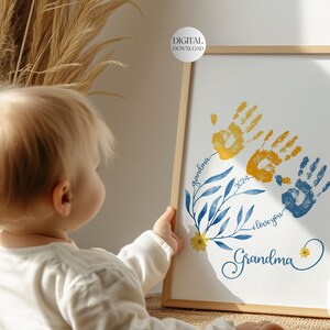 Muttertagsgeschenk für Oma, druckbare Karte für Oma, Handabdruck Handwerk, Handabdruck Kunst Andenken, I Love Nana, Best Grandma überhaupt