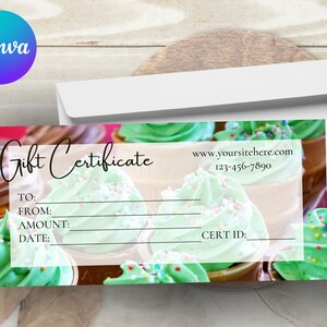 GIFT CERTIFICATE TEMPLATE Bundle Printable Gift Card Coupon Editable ...