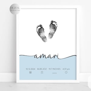 Immagine dell’impronta personalizzata, regalo personalizzato di bambino, prima festa del papà, immagine dell’impronta, ricordo dell’impronta dell’ospedale, impronta della mano della nonna di nuova mamma