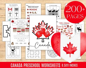 Canada Day Printables Preschool  Worksheets Canada Resources Canadian Activities Educational Learning Folder Handprint Craft Not for Sale